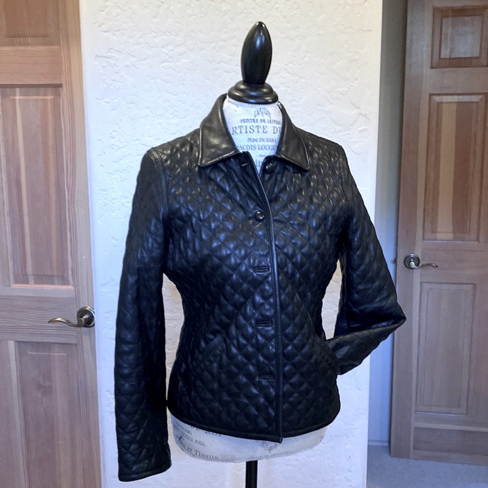 Kenneth Cole black leather women’s jacket